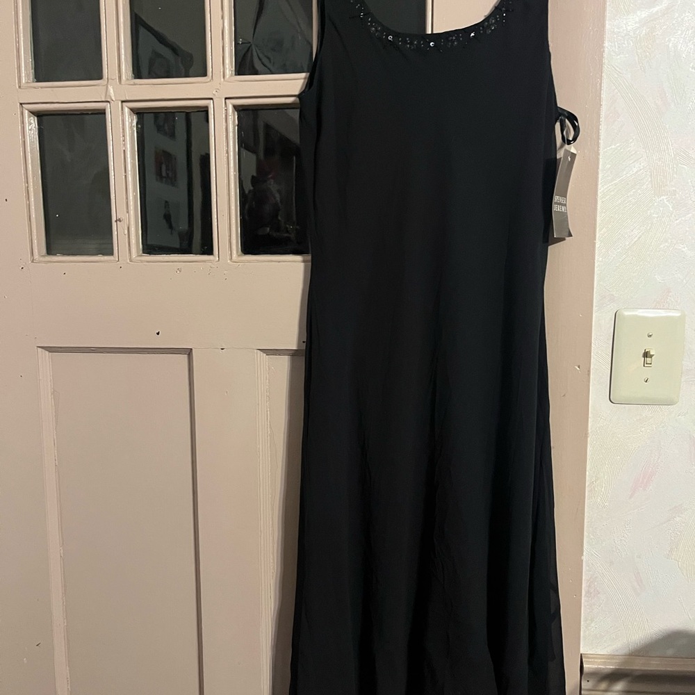 Spenser Jeremy Black Beaded Neckline Maxi Dress